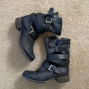 Black Steve Madden motorcycle boots